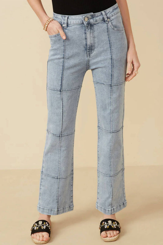 Hayden La - Washed Paneled Detail Denim Jeans