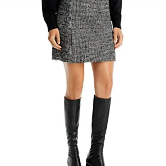 Lafayette 148 - Women's Houndstooth A-line Mini Skirt