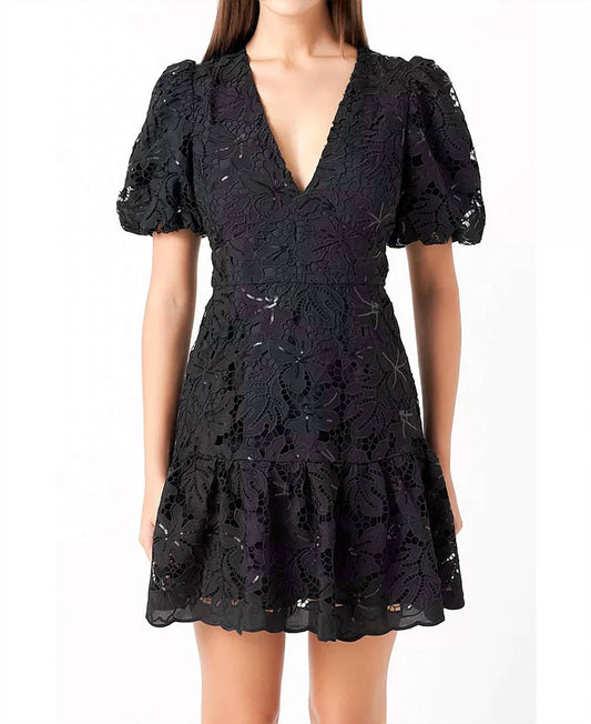 2.7 August Apparel - Sequin Lace Mini Dress