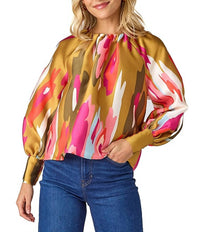 Crosby by Mollie Burch Elizabeth Satin Twill Blouse in the og - women's blouse - detail view