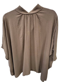Pixi + Ivy - Women's Tie Back Mock Neck Tunic Top