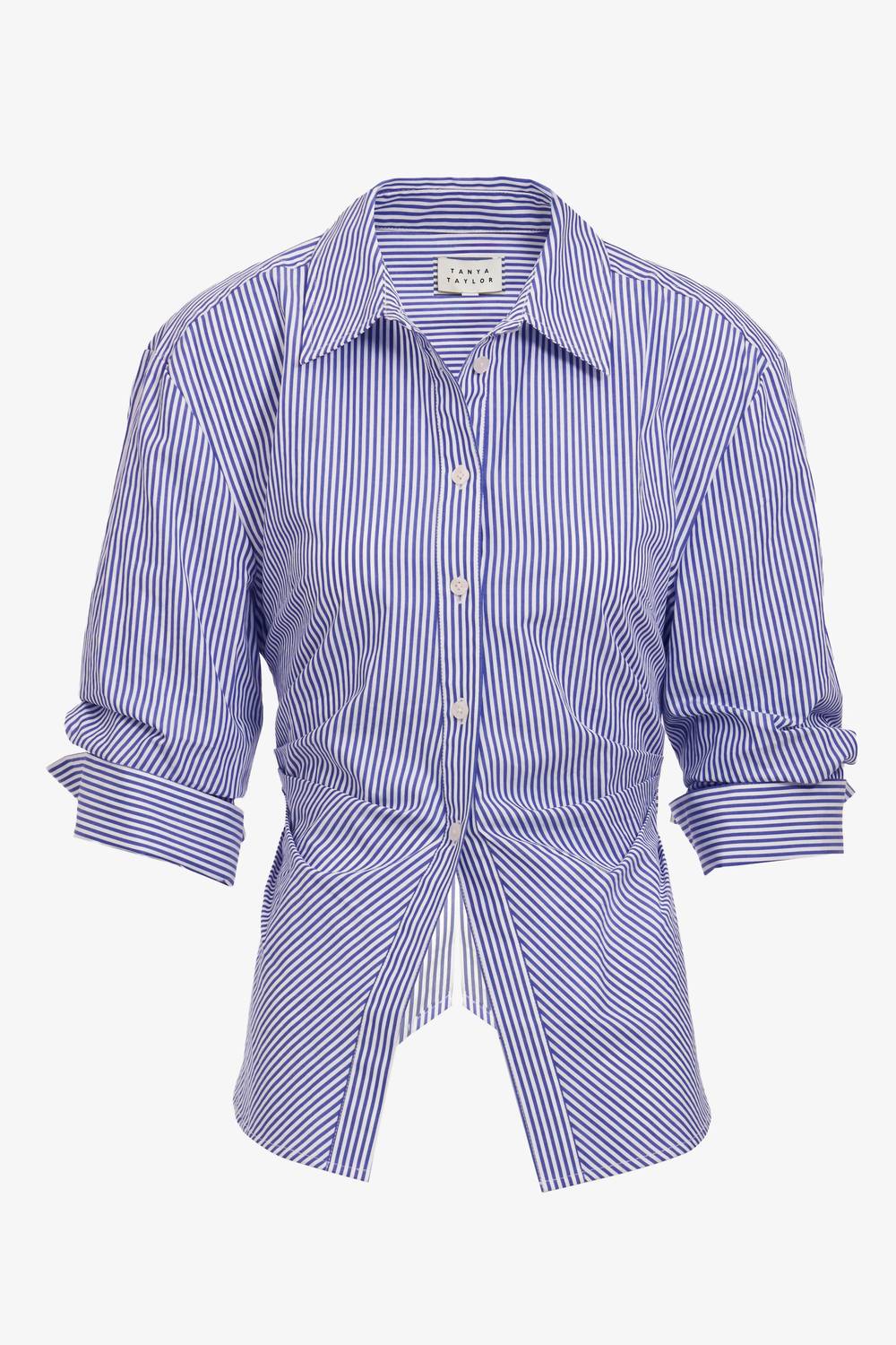 Tanya Taylor - Winslet Collared Ruched Sleeves Top
