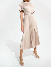 Joseph Ribkoff - PLEATED SATIN FIT & FLARE DRESS