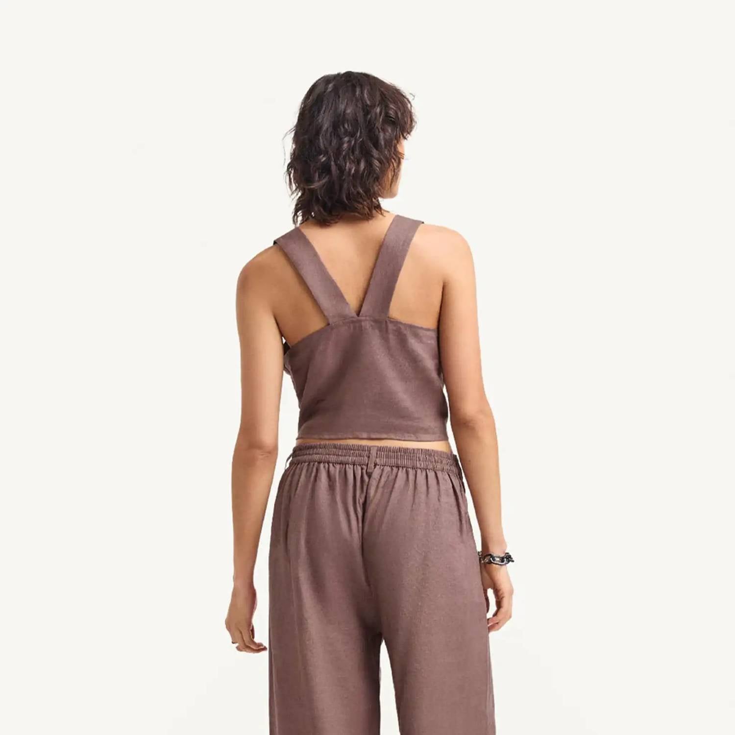Vitamin A - Tallows Linen Crop Top