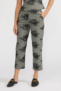 LUCY PARIS Maria Embroidered Pants in grey - women's pants