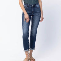 Judy Blue - Basic Cuffed Slim Fit Boyfriend Jeans