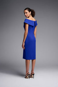 Joseph Ribkoff - Off-the-shoulder Scuba Crepe Sheath Midi Dress