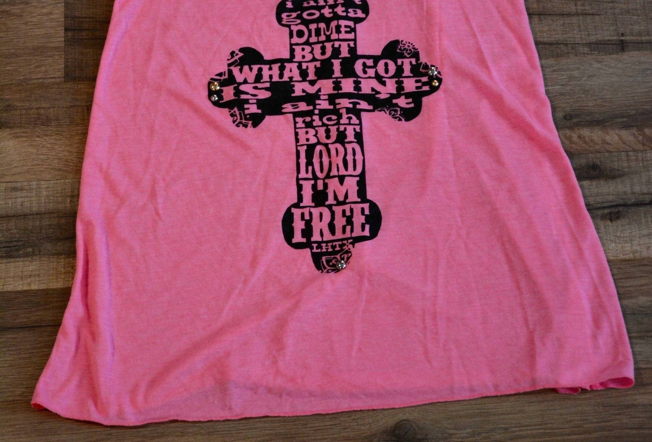 LHTX Women's Amarillo By Morning Tank Top in pink - women's tank top - detail view