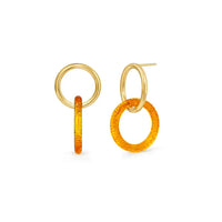 Gold & Honey - Women's Double Drop Lucite Earrings