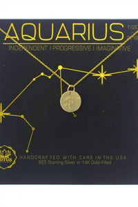 Lotus Jewelry Studio Women's Zodiac Necklace in aquarius - women's jewelry