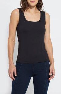Lysse Evie Scoop Neck Tank Top in black - women's tank top