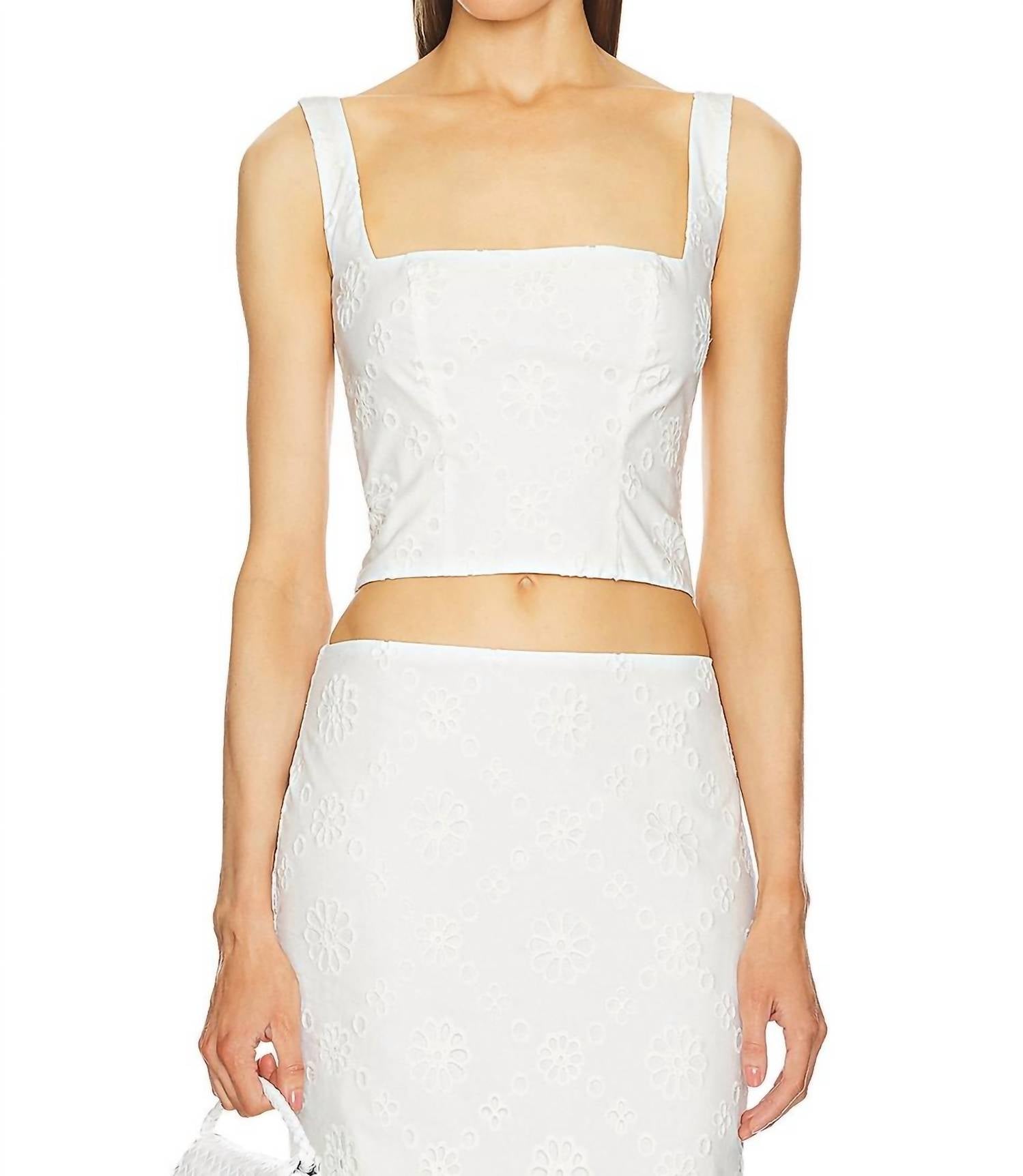 Helsa - Eyelet Corset Top