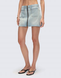 Re/Done - West Zip Mini Skirt