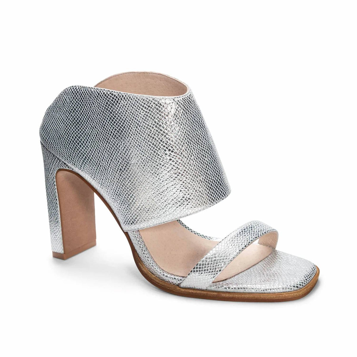 42 Gold - Women's Scaly Metallic Slide With Ankle Cuff