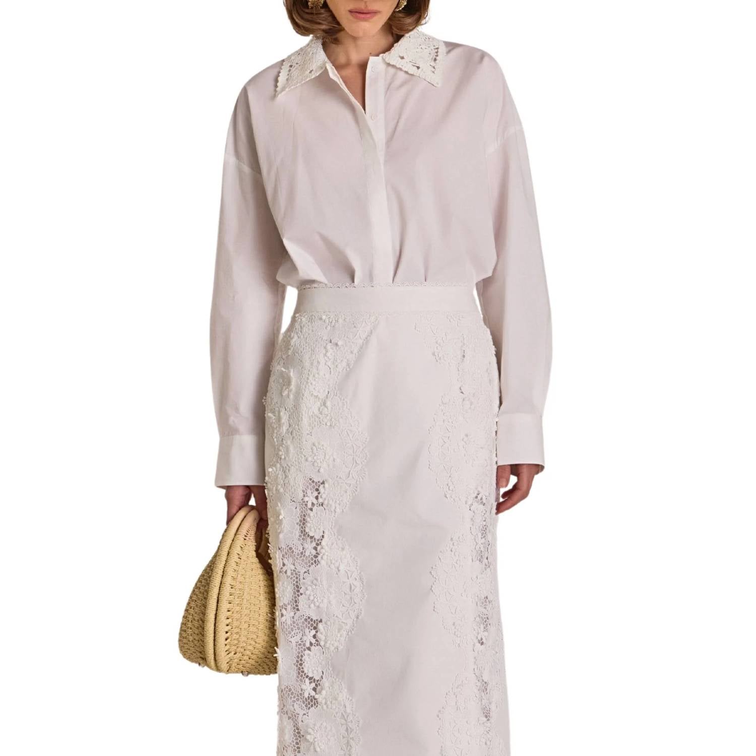 English Factory - Crochet Collar Detailed Shirt