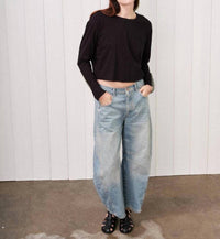 Stateside - Women's Cloud Jersey Long Sleeve Boxy Crew Sweatshirt