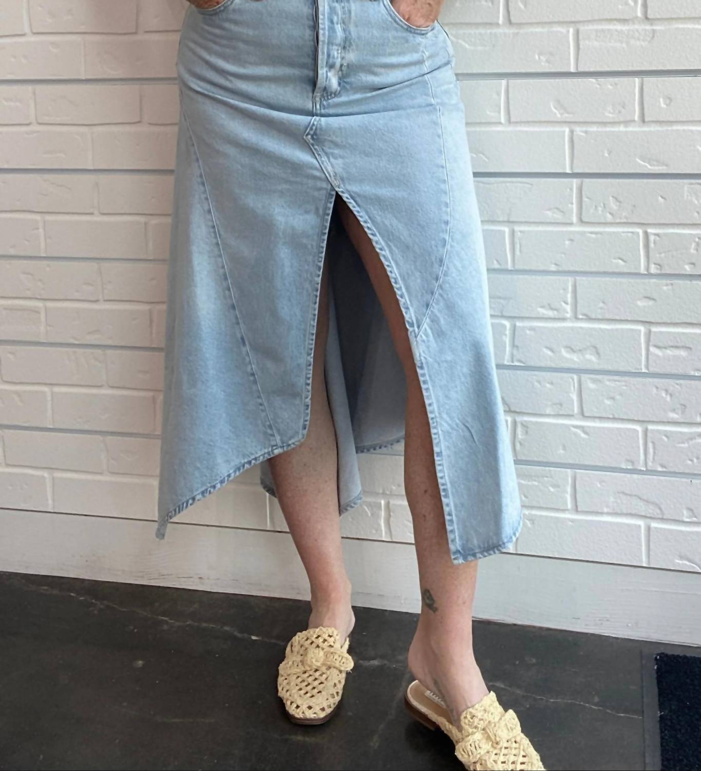 Free People - Aquarius Denim Maxi Skirt