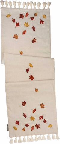 Primitives By Kathy - Falling Leaves Embroidered Linen Table Runner