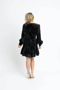 Karlie - Geo Velvet Burn Out Tier Dress