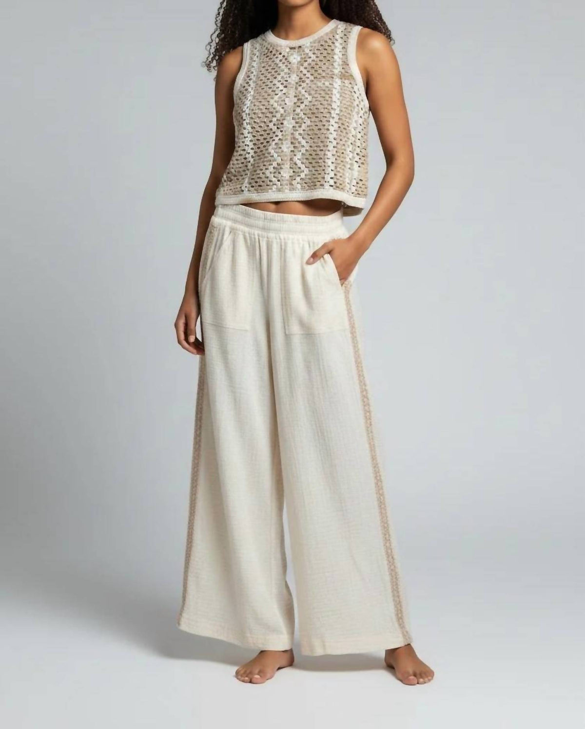 Dex - GAUZE PANT WITH SIDE DETAIL
