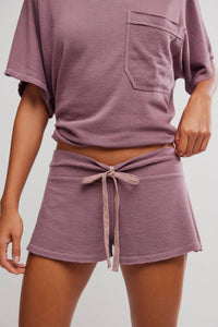 Free People Staycation Sleep Shorts in purple - women's shorts - detail view