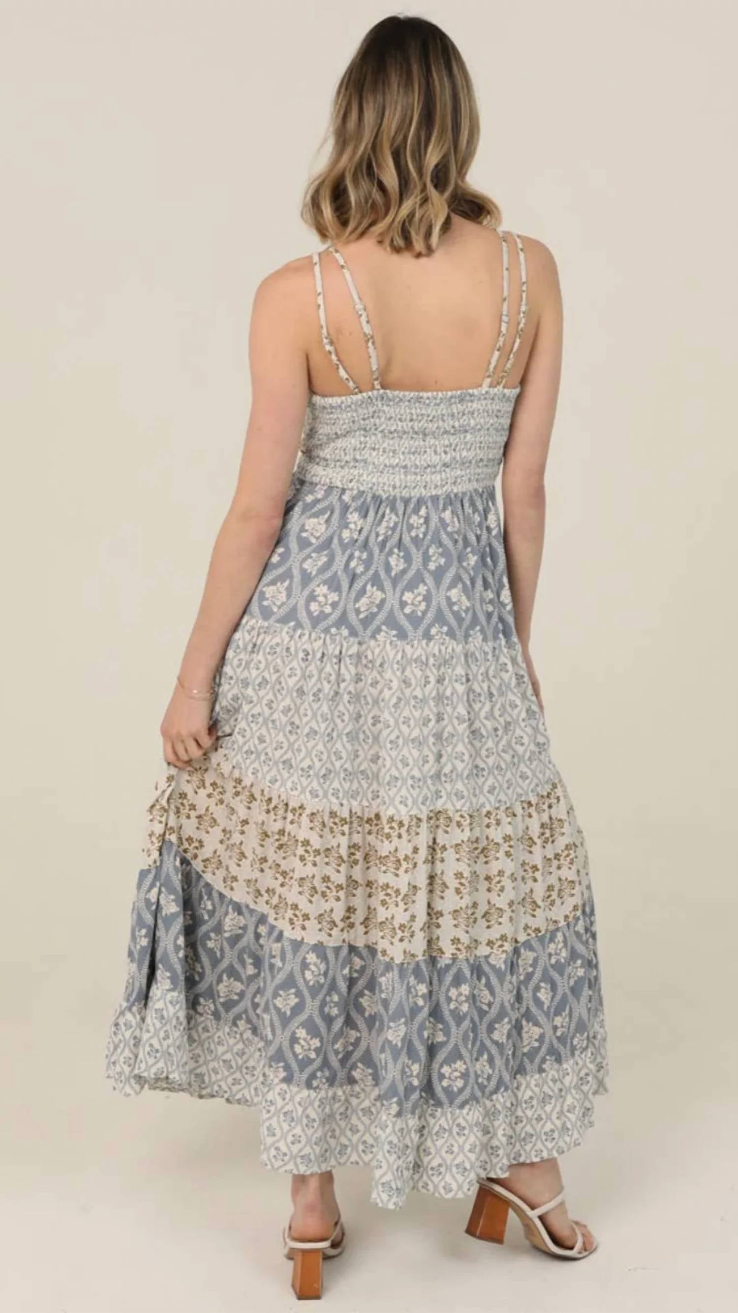 Angie - Lace Trim Maxi Dress