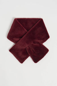 Joseph Ribkoff Faux Fur Pull Through Scarf in merlot - women's scarf