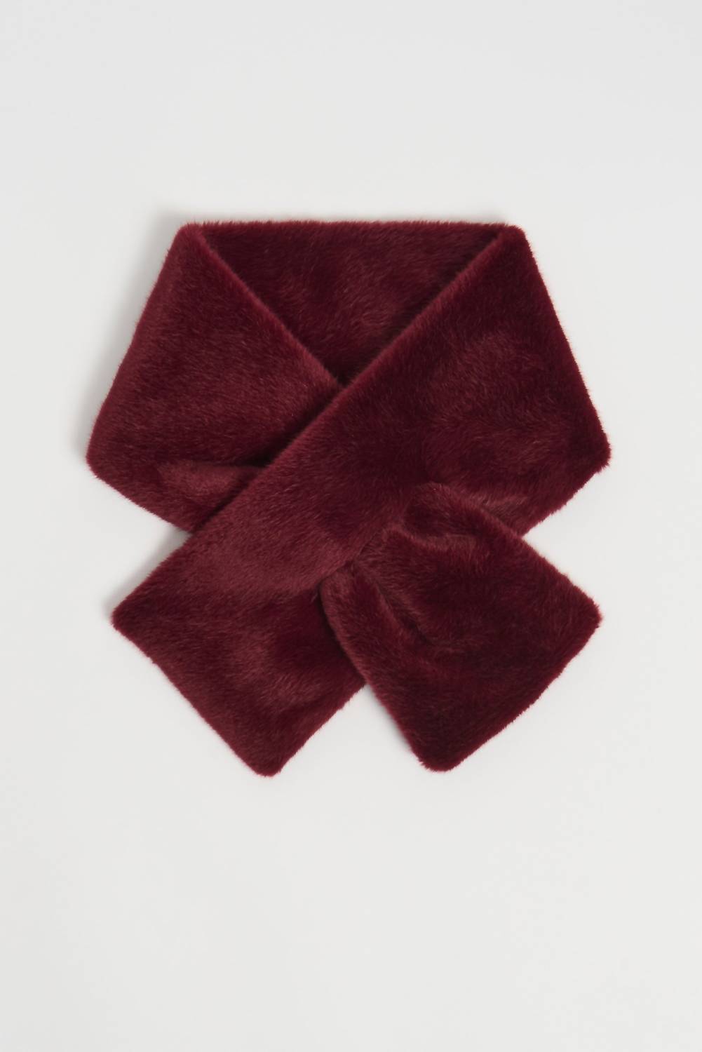 Joseph Ribkoff Faux Fur Pull Through Scarf in merlot - women's scarf