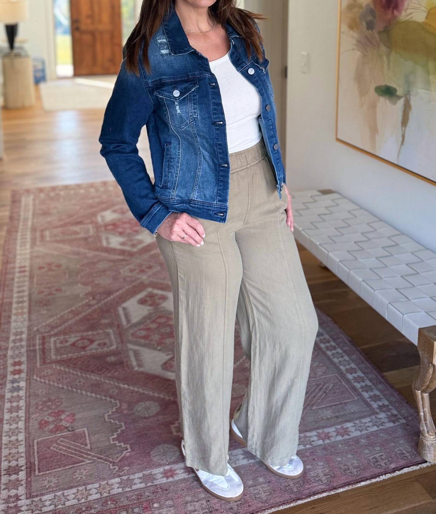 RISEN Classic Charm Denim Jacket in blue - women's jacket - detail view