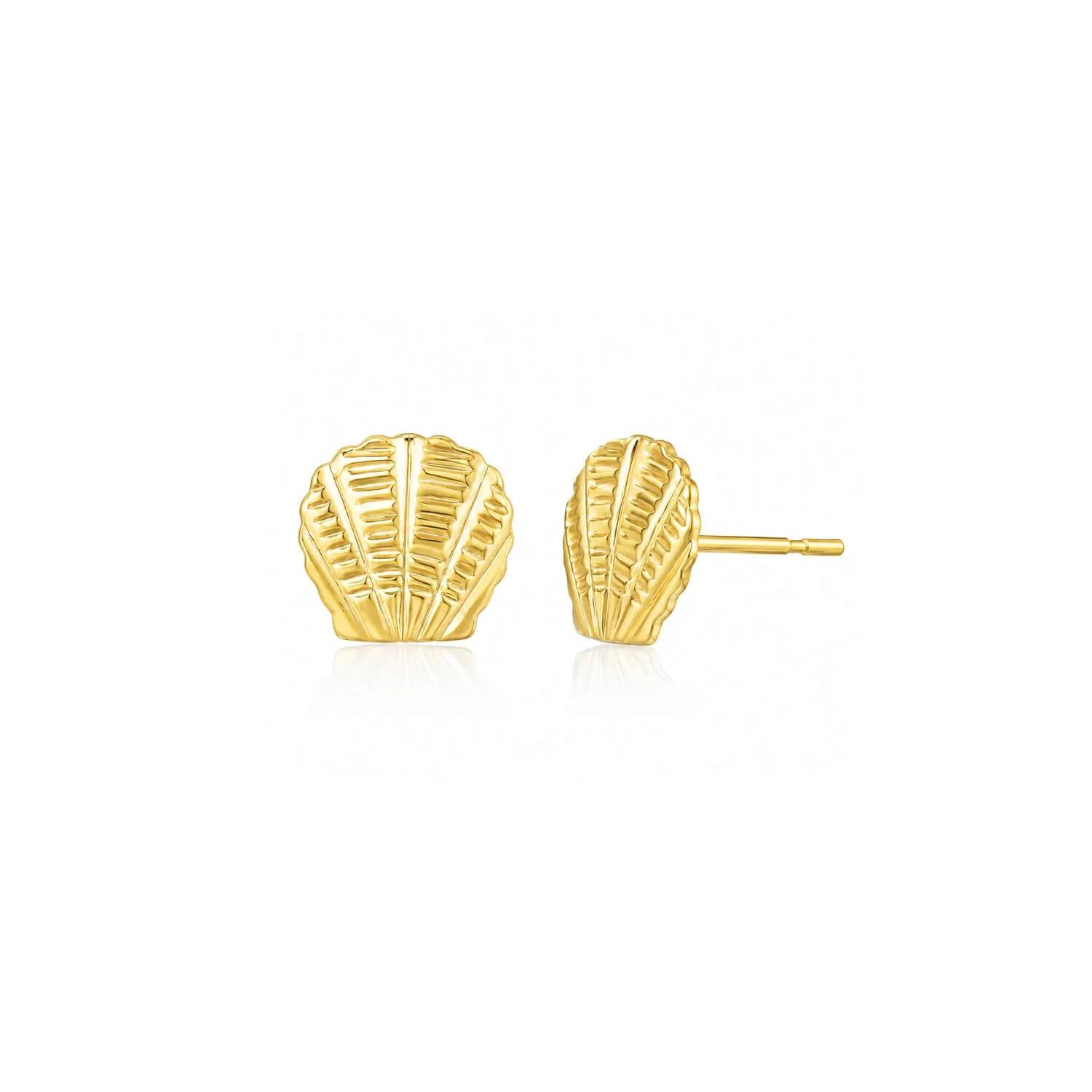 Gold & Honey - Women's Seashell Stud Earrings