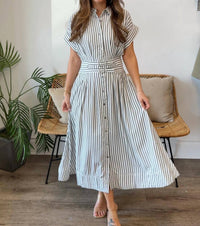 Entro - Shirley Striped Midi Dress