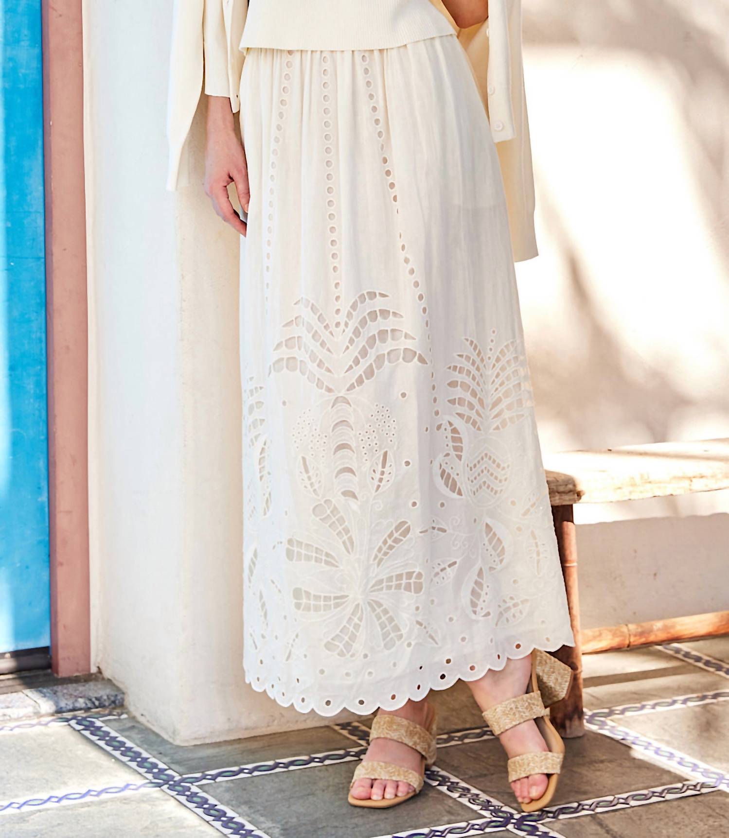 Karen Kane - Cutout Embroidery Midi Skirt