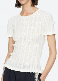 SEA Alberta Pearl Knit Top in cream - women's t-shirt - view 6