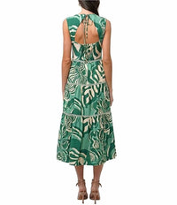 adelyn rae Alva Leaf Midi Dress in amazon green - women's dress - detail view