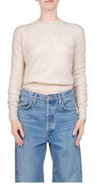 Eterne Francis Cashmere Sweater in oatmeal - women's sweater