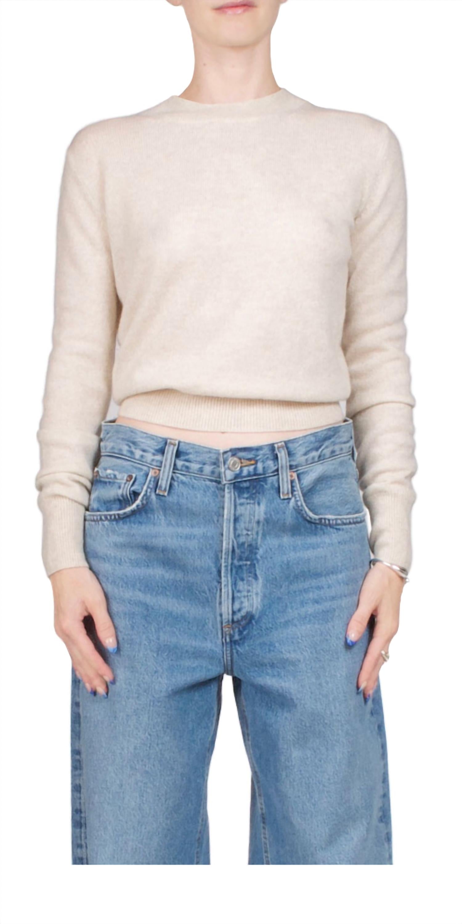 Eterne Francis Cashmere Sweater in oatmeal - women's sweater