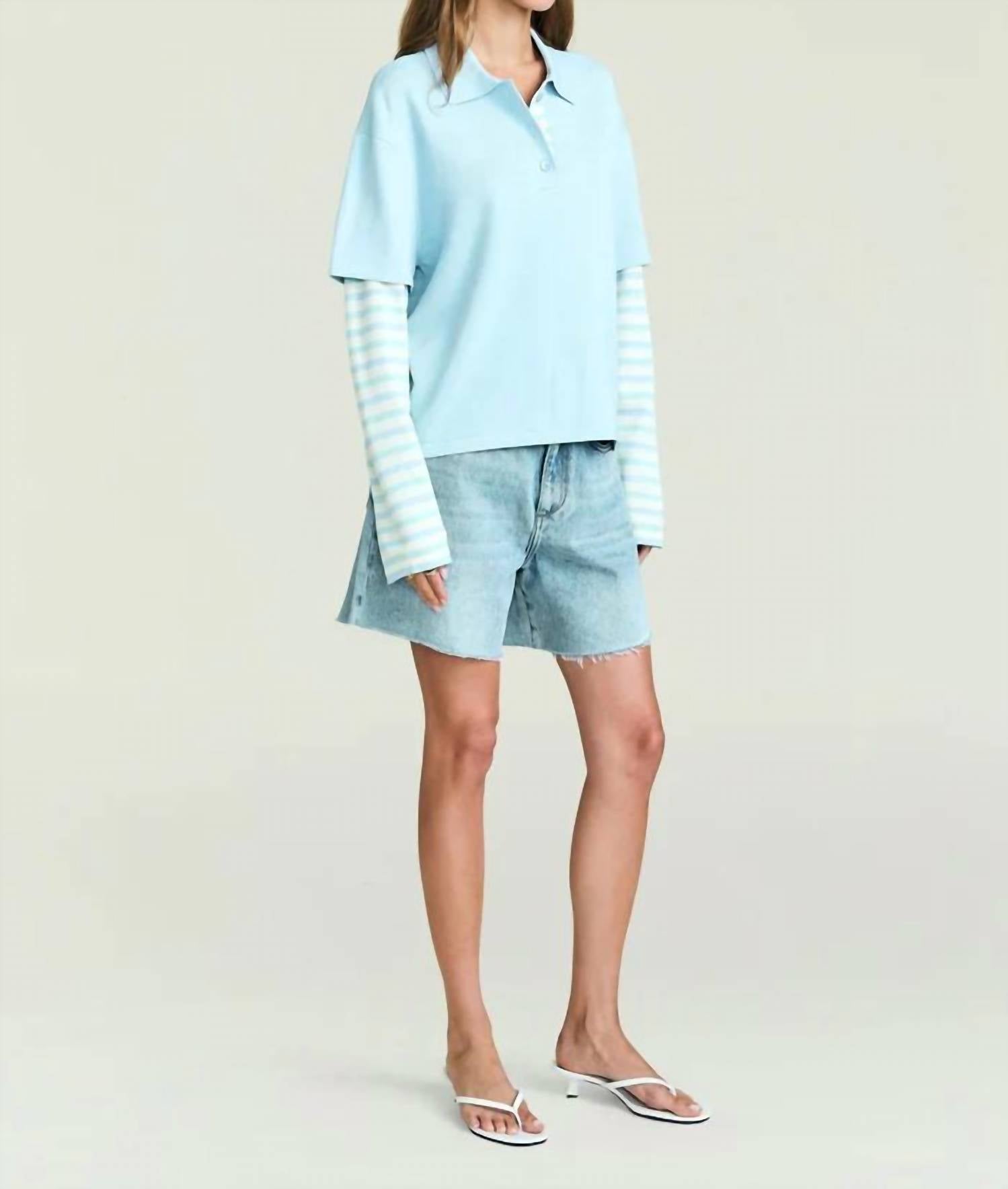 Ser.O.Ya - Emilee Long Sleeve Layered Polo Top