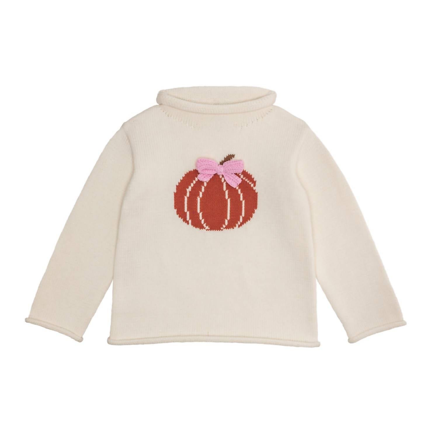 Mudpie - Bow Pumpkin Rollneck Sweater