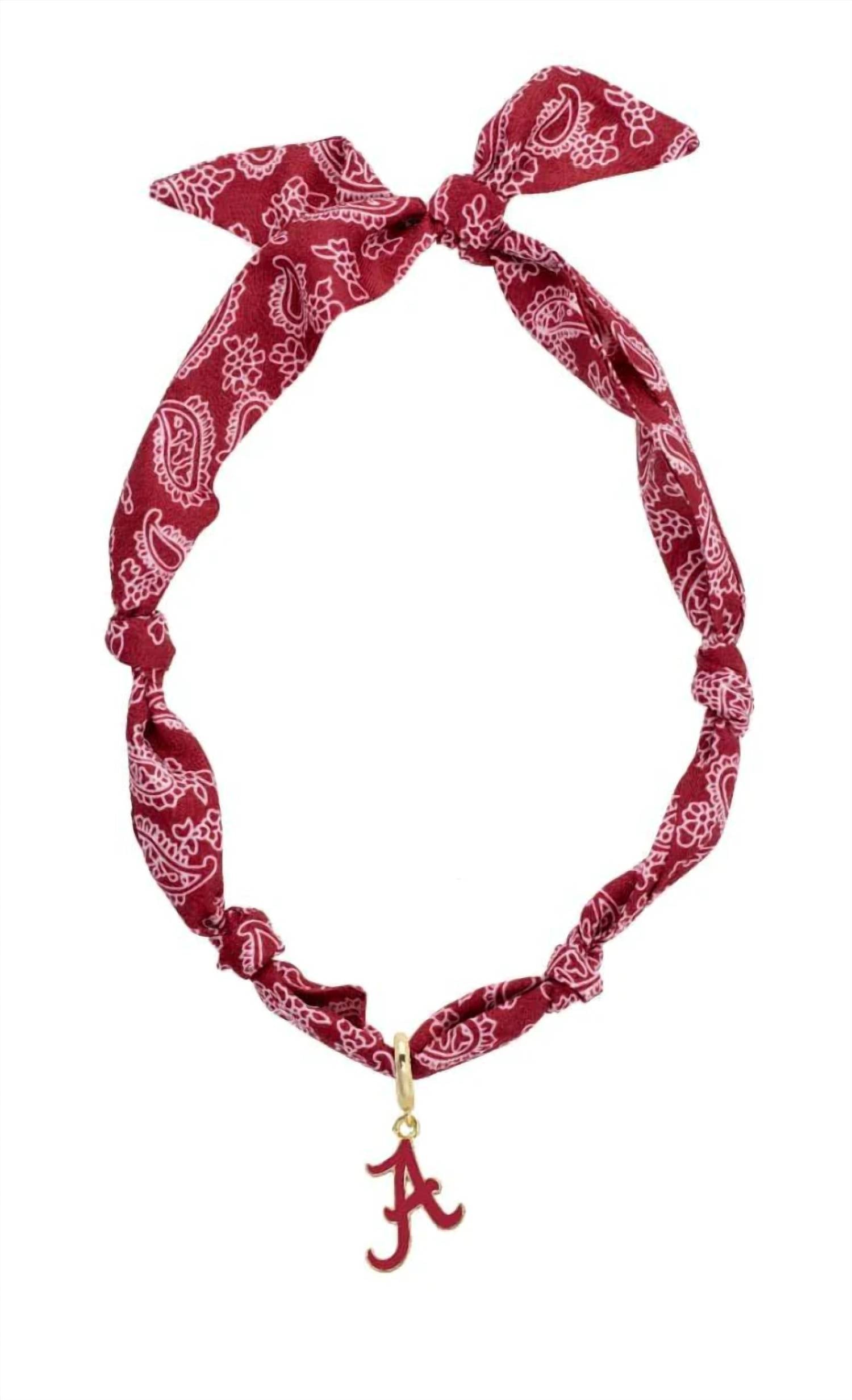 Canvas Style - Women's Alabama Crimson Tide Bandana Scarf Necklace With Logo Pendant