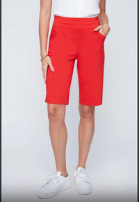 Renuar Course Classic Pull-on Shorts in scarlet - women's shorts - alternate view