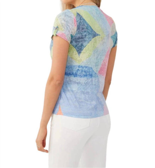 Fdj - V Neck Short Sleeve Top