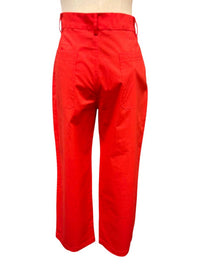maude vivante Women's Bold Cotton Ankle Pants in chilli - women's pants - detail view