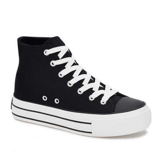 Andrea - Women's Canvas Sneaker Boots With Platform