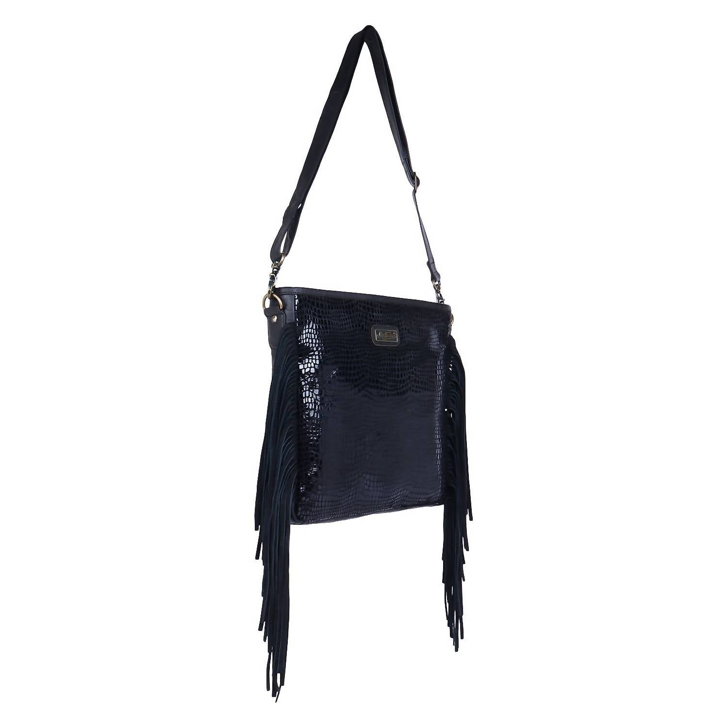 Sixtease Bags - Women's Leather Fringed Crossbody
