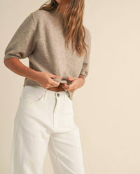 MIOU MUSE The Nora Sweater in mocha - women's sweater - detail view