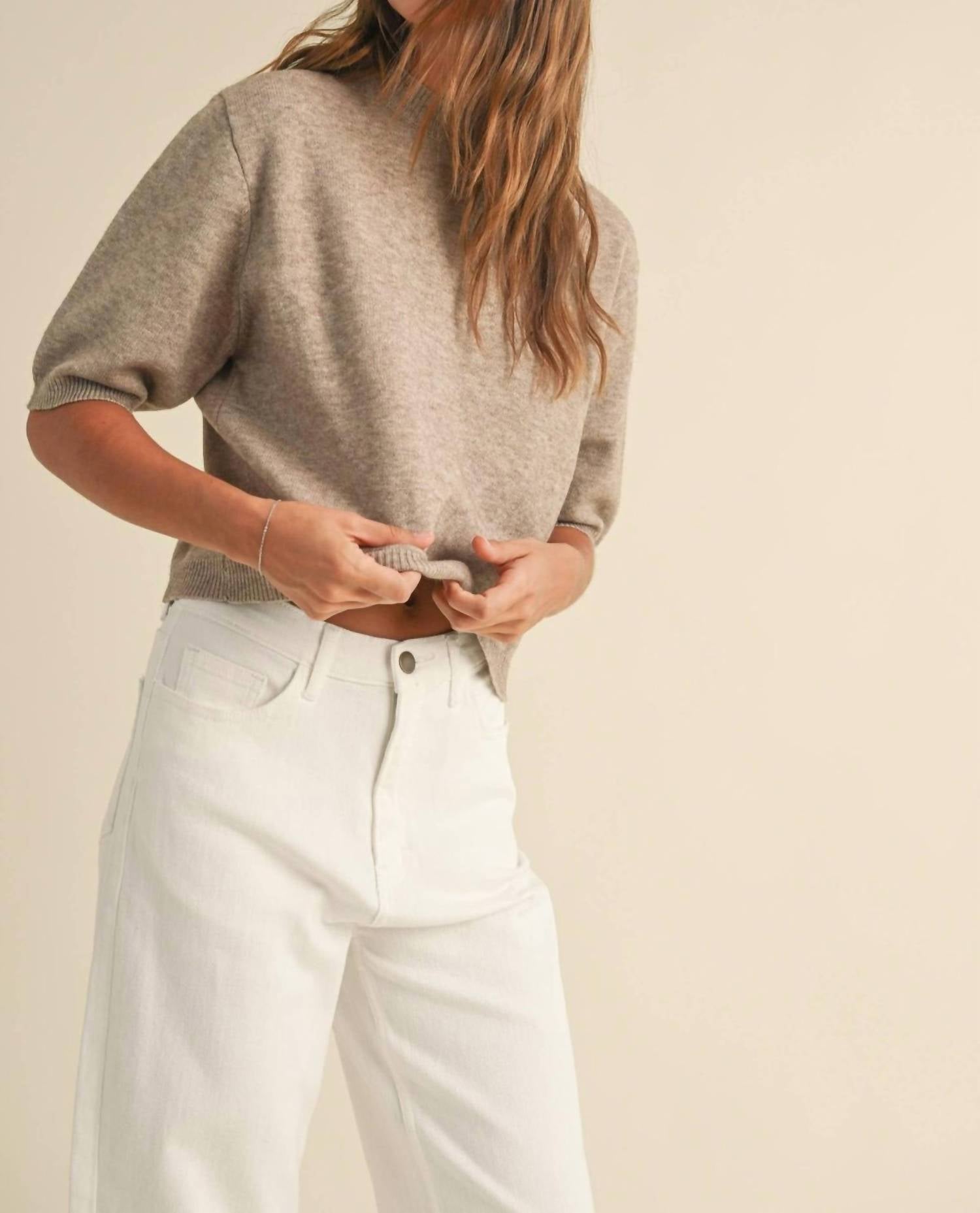 MIOU MUSE The Nora Sweater in mocha - women's sweater - detail view