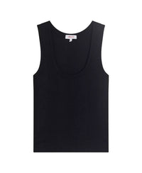 Goldie Lewinter Variegated Rib Crop Tank Top in black - women's tank top - alternate view