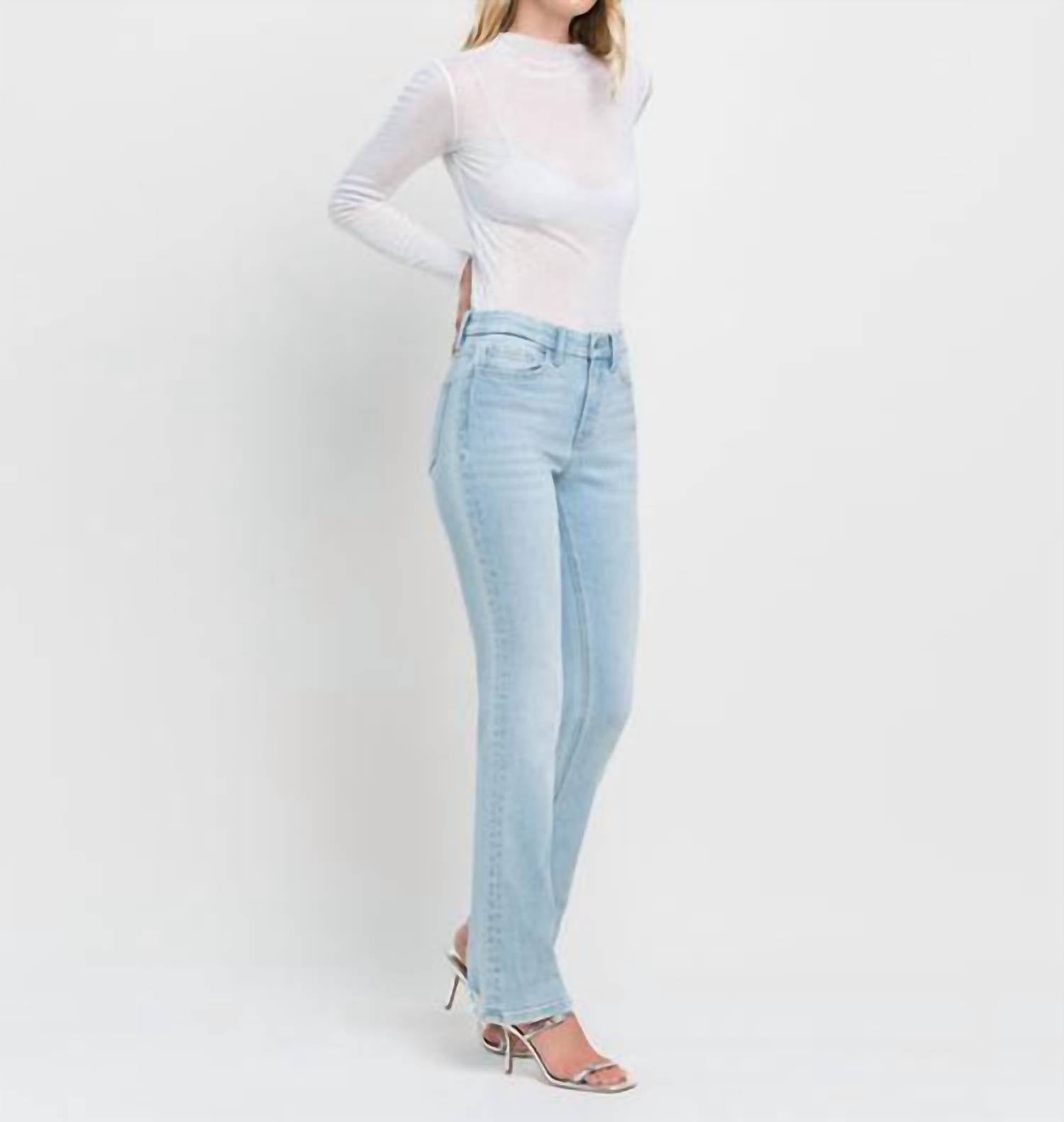 Flying Monkey - Well Connected High Rise Distressed Hem Bootcut Jeans