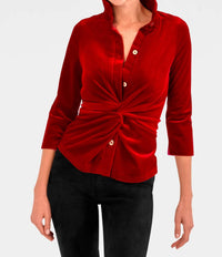 Gretchen Scott - Twist and Shout Velvet Blouse