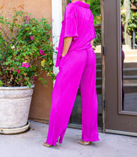 Surelymine - Vava Voom Pleated Plisse Pant Set